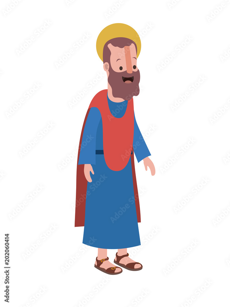 apostle of Jesus with halo character vector illustration design apostle of Jesus with halo character vector illustration design