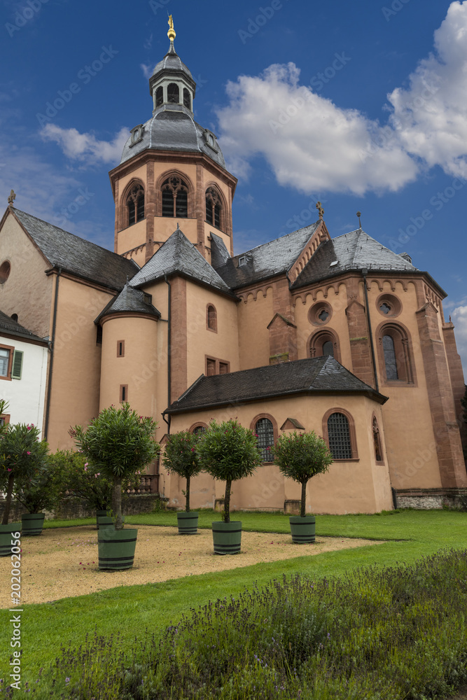 Ancient monastery Seligenstadt :  Basilika St Marcellinus and Petrus. Germany