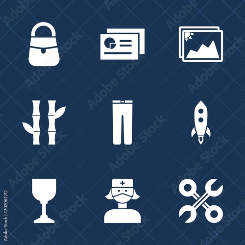 Premium set with fill icons. Such as launch, photography, document, clothing, business, repair, report, pants, old, paper, female, rocket, blank, accessory, fashion, bamboo, clothes, industrial, image photo