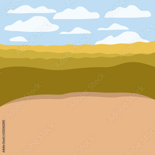 day camp field landscape scene vector illustration design