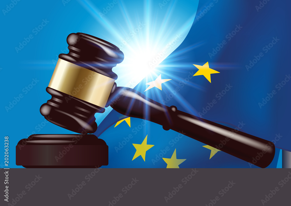 Vecteur Stock justice - tribunal - maillet - marteau - juge -européenne -  Europe - européen - jugement | Adobe Stock