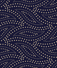 Wandcirkels Blauw goud patronen Golvende lijnen blauw goud textuur  © ELENA