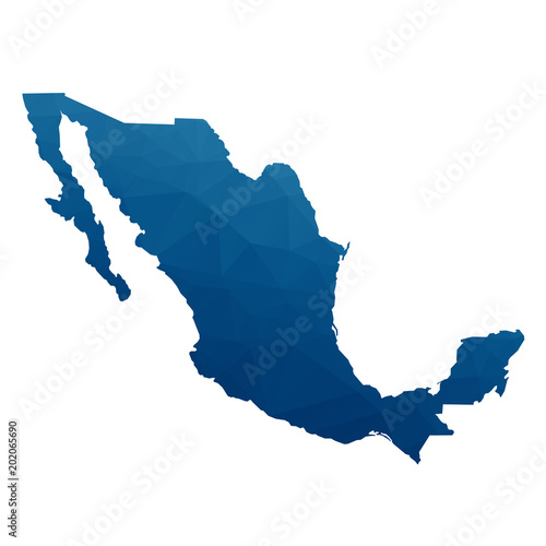 Mexico map in geometric polygonal,low poly. Vector illustration.
