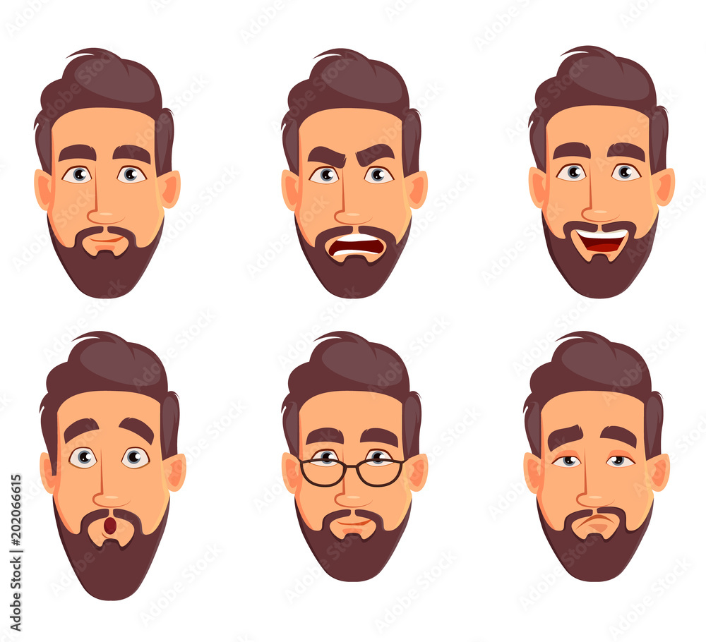 Face expressions of business man Face expressions of business man