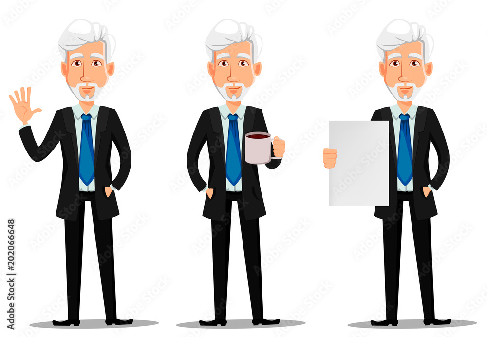 Business man with gray hair Business man with gray hair