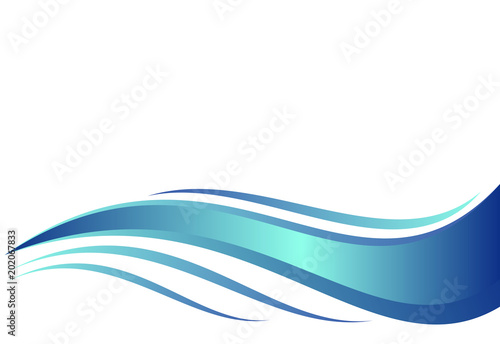 Water wave  vector illustration of abstract blue waves on white background for logo  website  brochure and print template design.