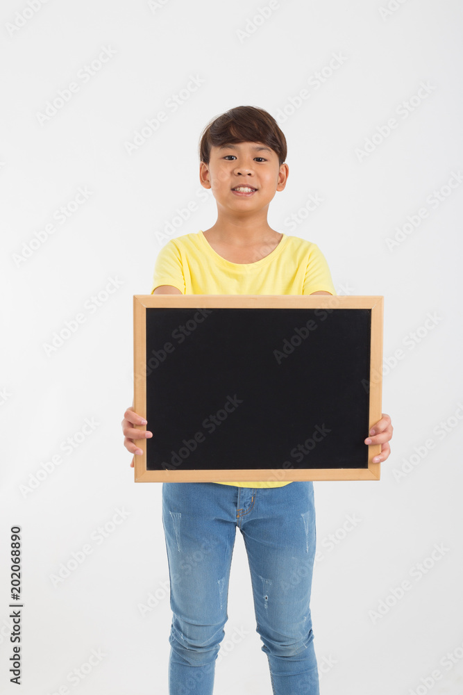 boy with black board boy with black board