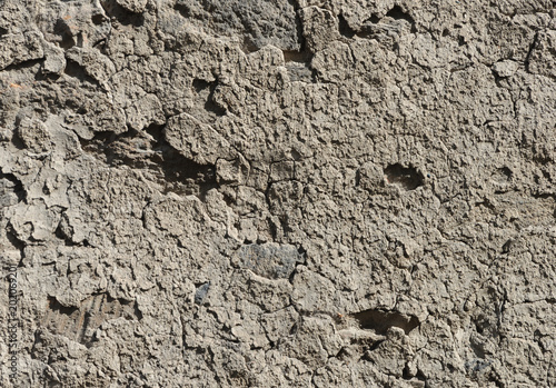 Earthen wall of old house