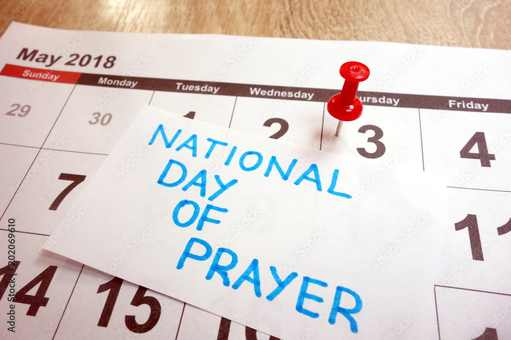 National day of prayer date marked on calendar - thursday, 3 may 2018 National day of prayer date marked on calendar - thursday, 3 may 2018