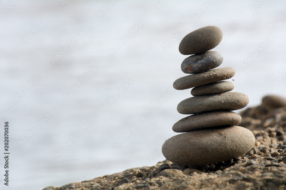 A beautiful set of rocks stacked on the seaside A beautiful set of rocks stacked on the seaside