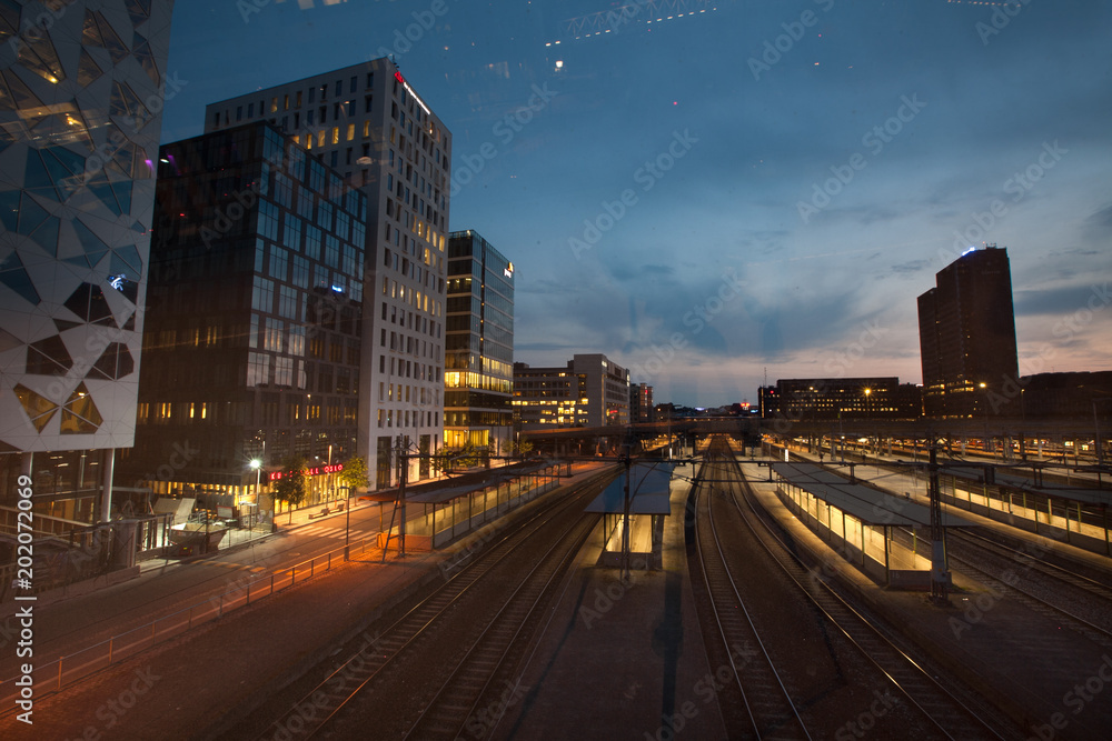 Obraz premium Night city background