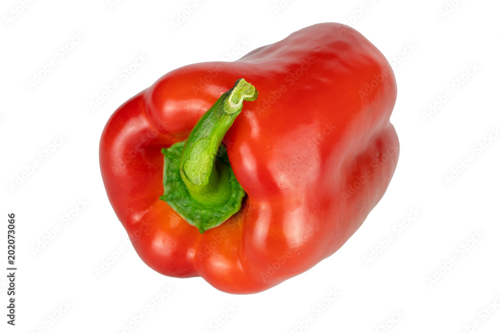 Red pepper. Closeup. Isolated on white background.Concept Health. Red pepper. Closeup. Isolated on white background.Concept Health.