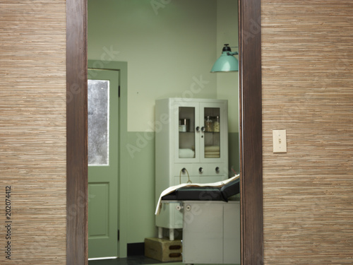 Doorway in old-fashioned doctor's office