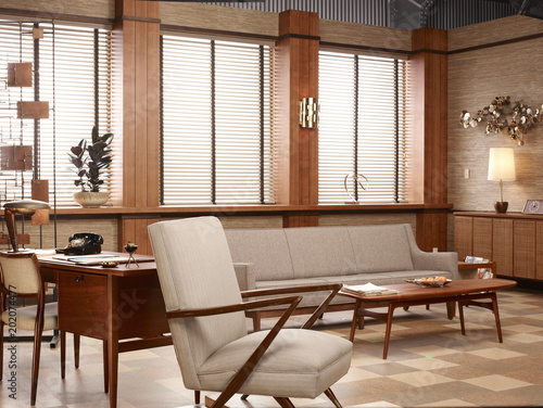 Furniture in retro style office