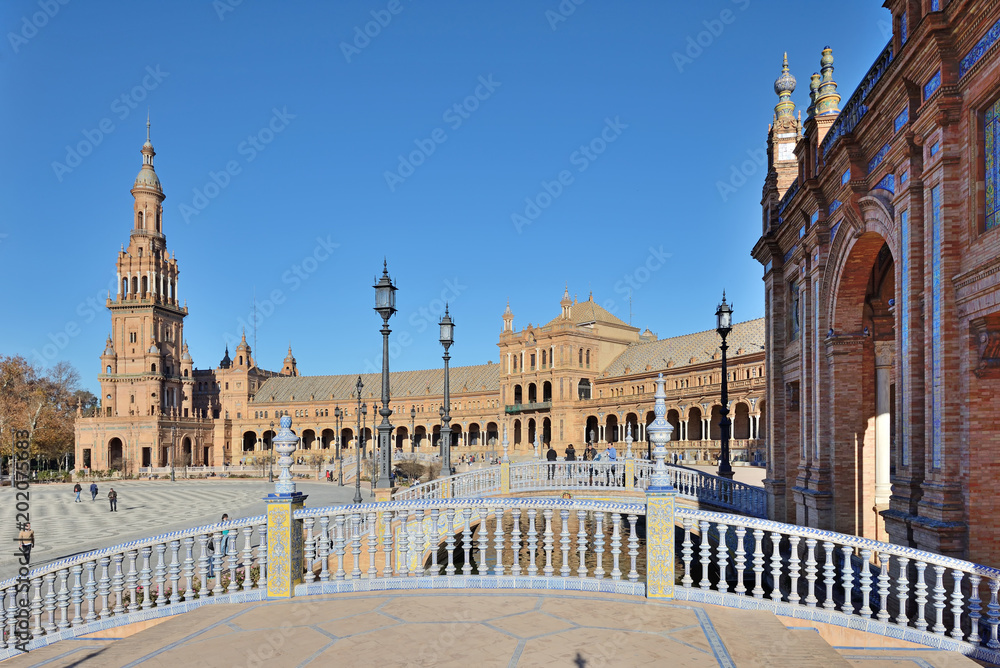 Plaza de Espana (Spain square) in Seville, Andalusia Plaza de Espana (Spain square) in Seville, Andalusia