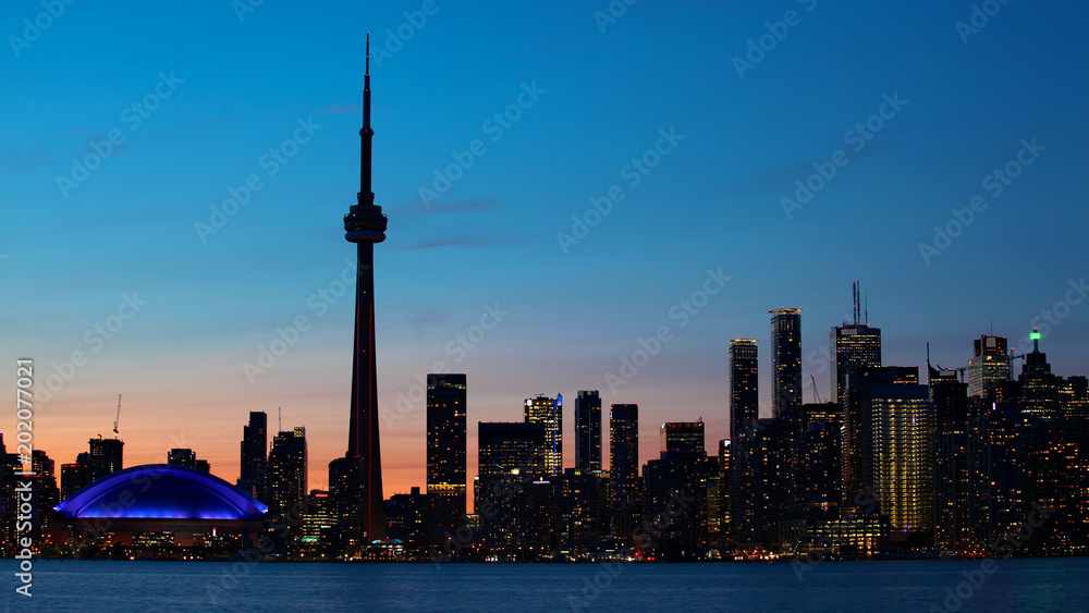 Downtown Toronto, Canada at dusk