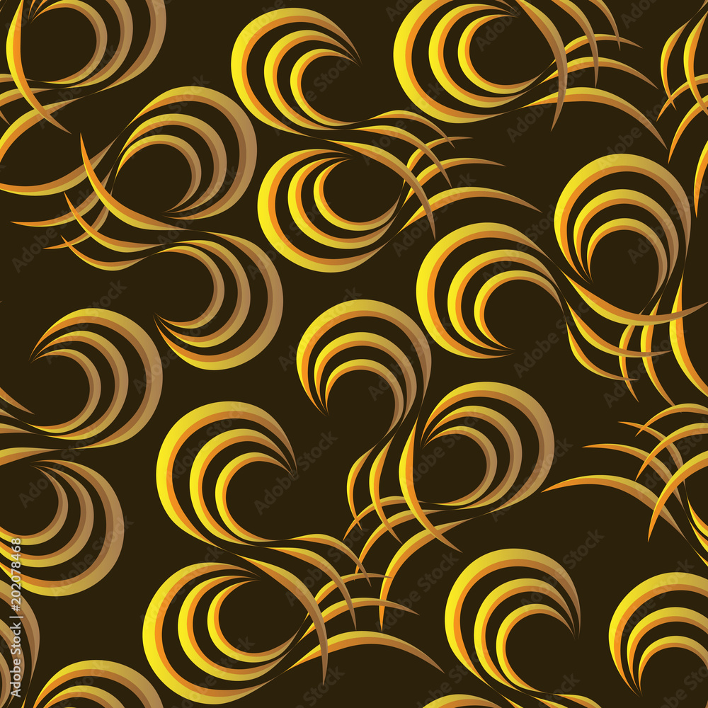 Spiral curls on   background. Seamless pattern. Abstract texture. For background, fabric, wallpaper.