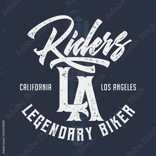 Los Angeles Riders - Vintage Tee Design For Print 