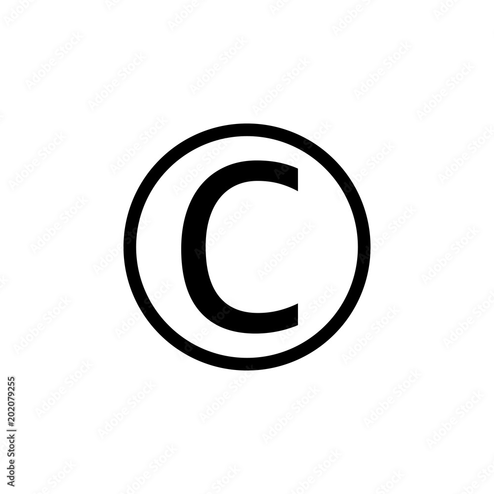 Copyright symbol icon. Vector illustration, flat design. Copyright symbol icon. Vector illustration, flat design.