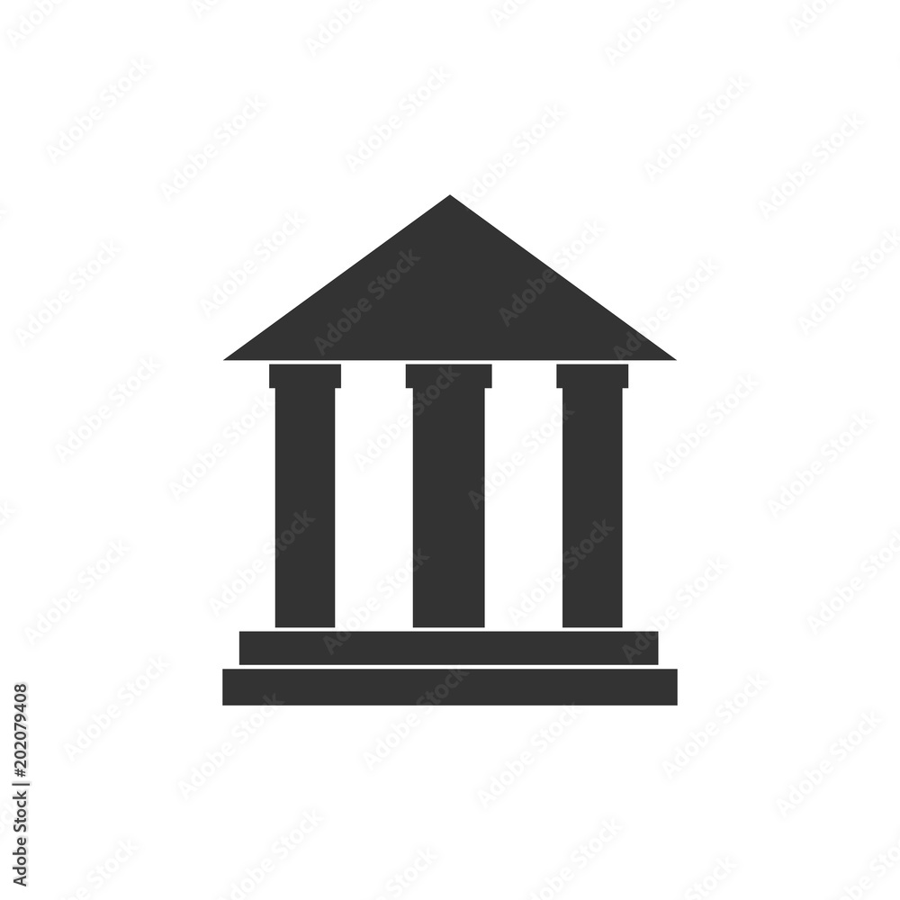Court, bank building icon. Vector illustration, flat design. Court, bank building icon. Vector illustration, flat design.
