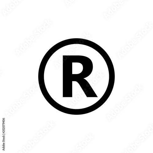 Registered Trademark symbol. Vector illustration, flat design.