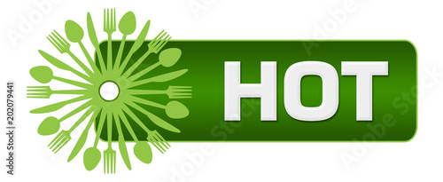 Hot Spoon Fork Knife Green Horizontal 