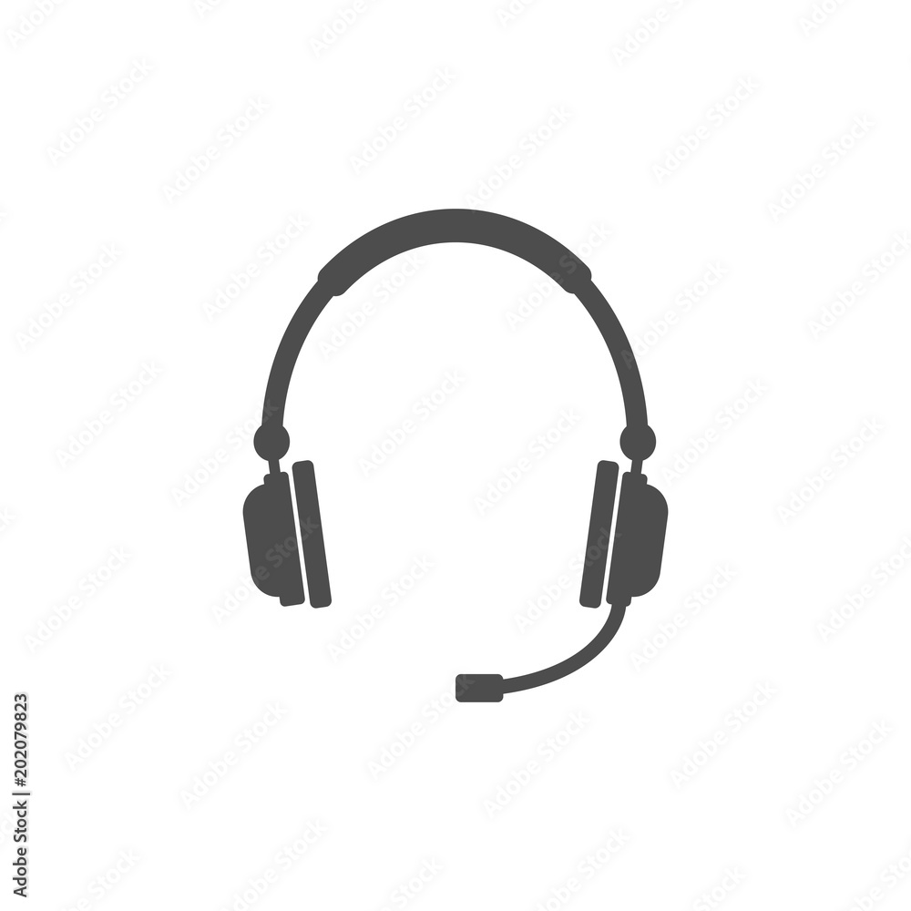Headphones icon. Vector illustration, flat design. Headphones icon. Vector illustration, flat design.