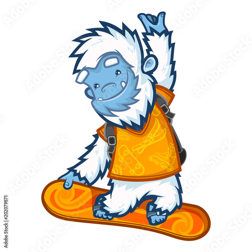 Yeti cool snowboarder