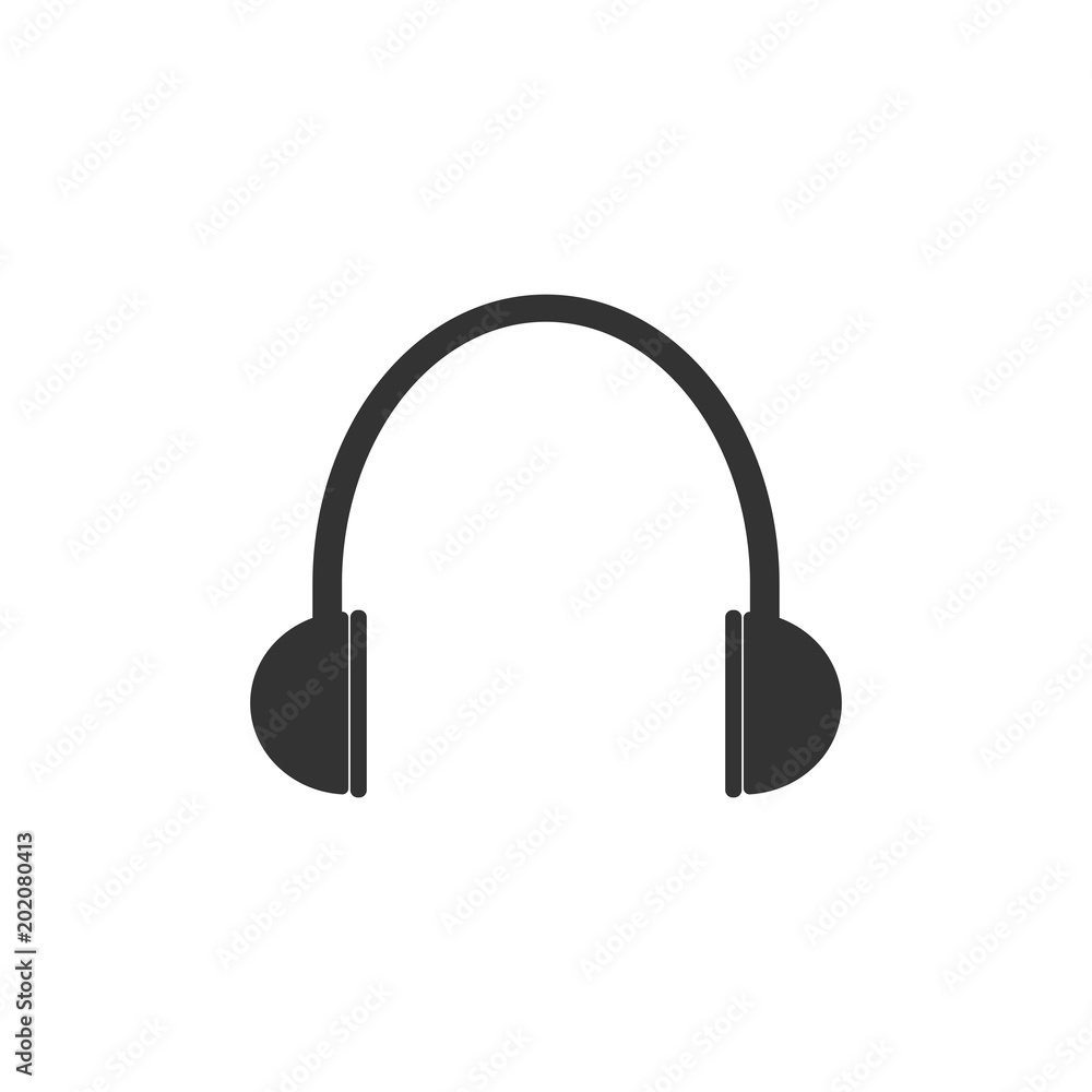 Headphones icon. Vector illustration, flat design. Headphones icon. Vector illustration, flat design.
