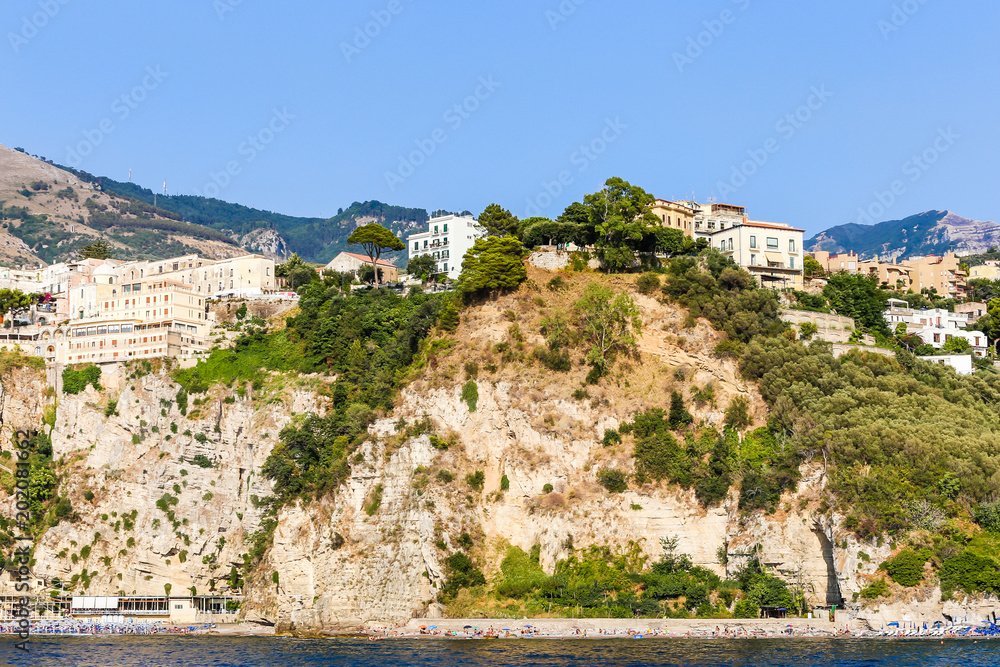 Obraz premium View of the coast in Vico Equense. Hotel Sporting. Italy