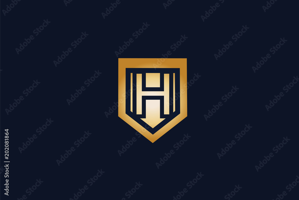 Modern Letter H Shield Logo Design Template. Modern Letter H Shield Logo Design Template.