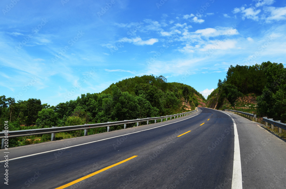 curve road in countryside with clear sky,background and wallpaper Stock  Photo | Adobe Stock