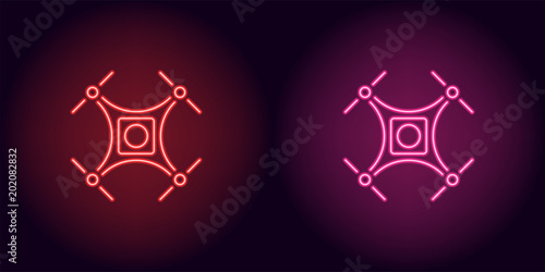 Neon drone in red and pink color