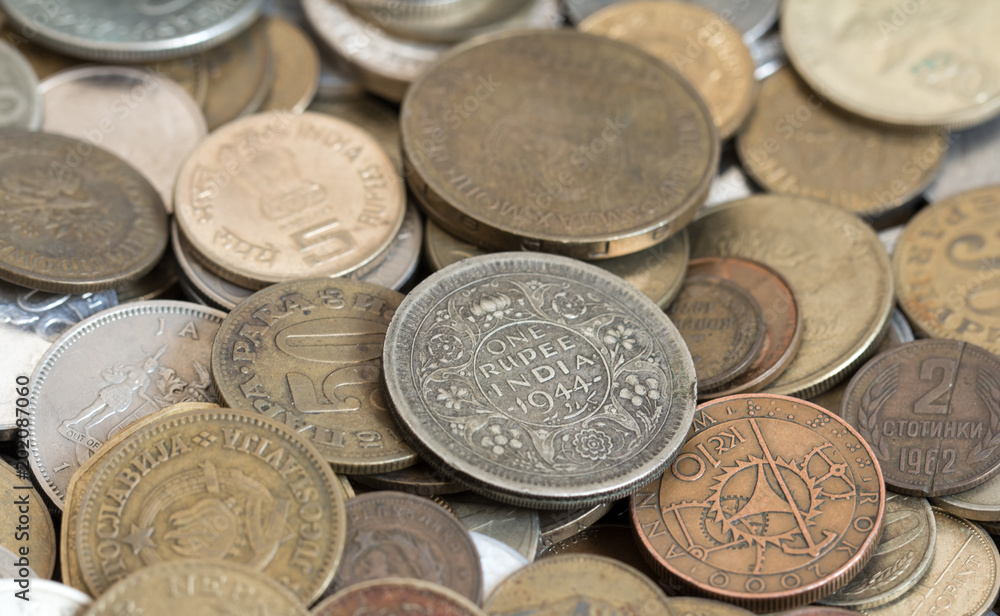 old coins pile old coins pile