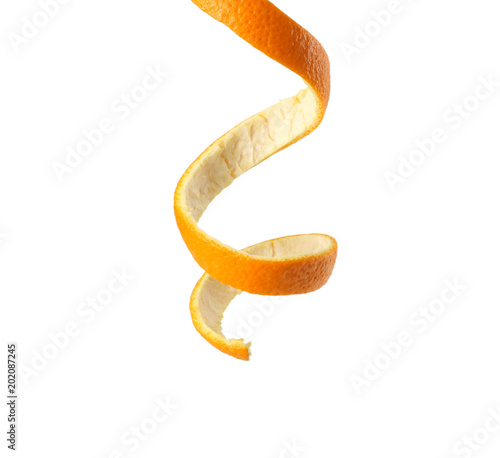 Картината върху платно fresh orange peel isolated on white background