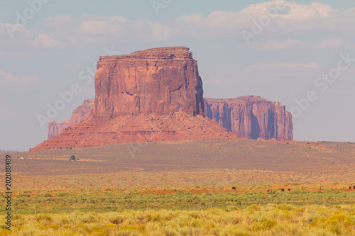 View on Merrick Butte, East and West Mitten Butte from road.