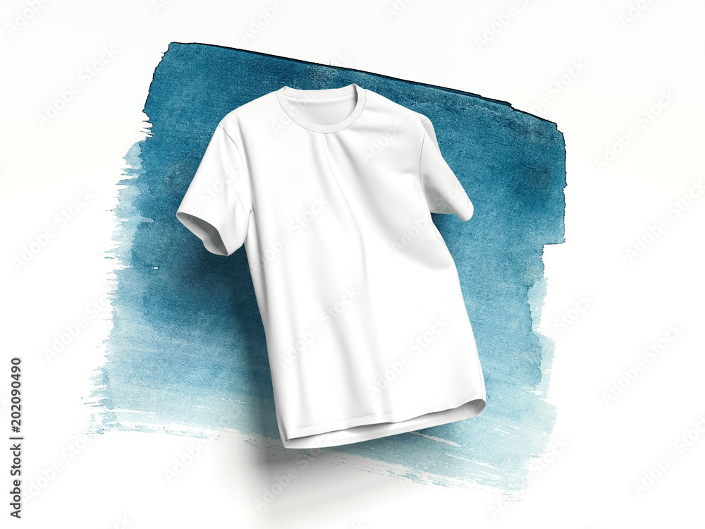 Naklejka premium White T-shirt on light background, 3d rendering