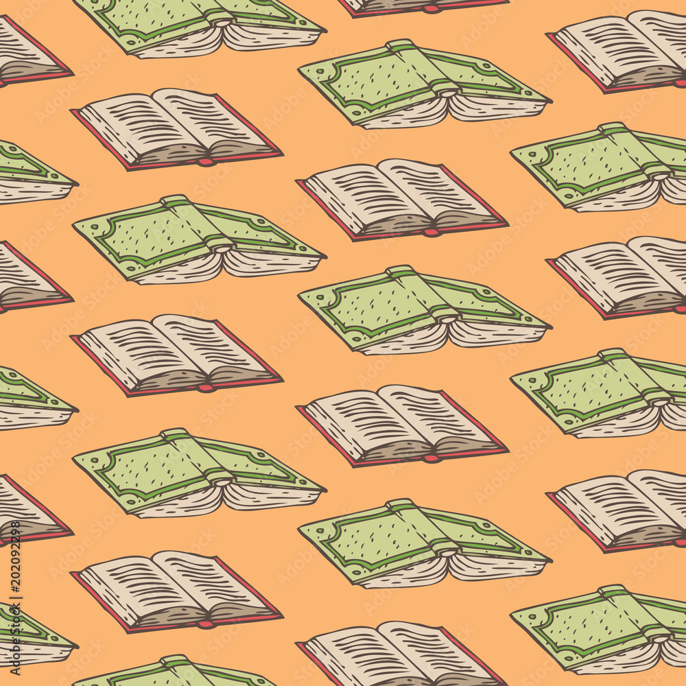 Fototapeta premium Books Seamless Pattern
