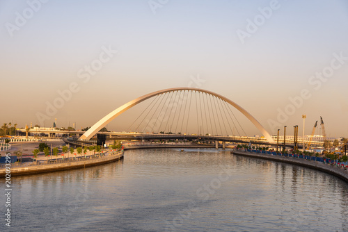 Fototapeta Naklejka Na Ścianę i Meble -  Tolerance Bridge Dubai Water Canal UAE