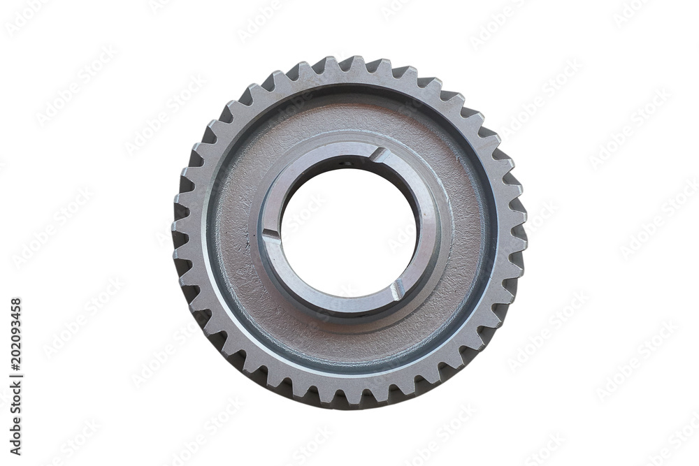 Metal gear gearbox isolated on a white background. Metal gear gearbox isolated on a white background.