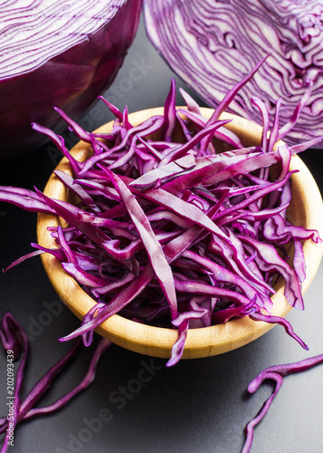 chopped red cabbage salad