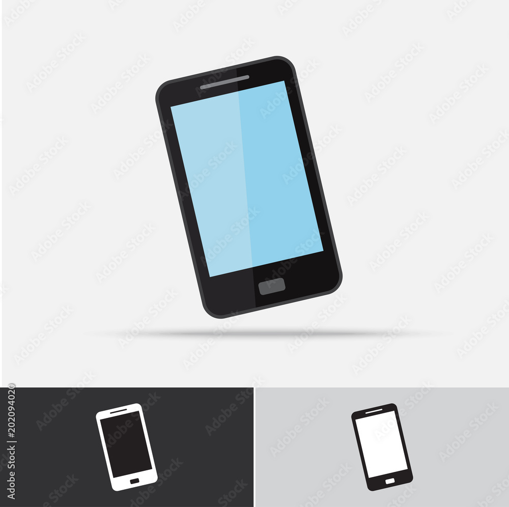 Cell Phone Vector Icon Flat Design Cell Phone Vector Icon Flat Design