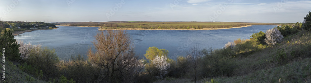 beautiful view of the pond in the spring beautiful view of the pond in the spring