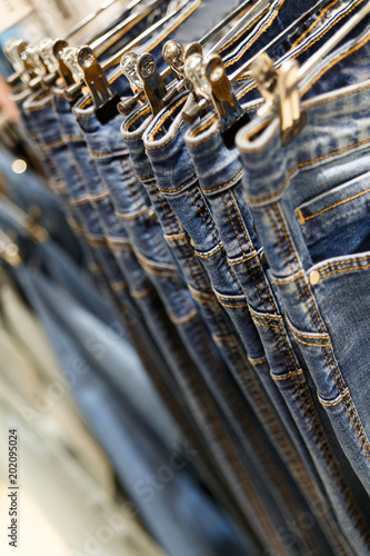 Set of blue jeans