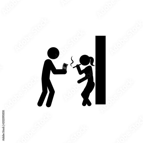 shoot a prostitute icon. Element of prostitution illustration. Premium quality graphic design icon. Signs and symbols collection icon for websites, web design, mobile app