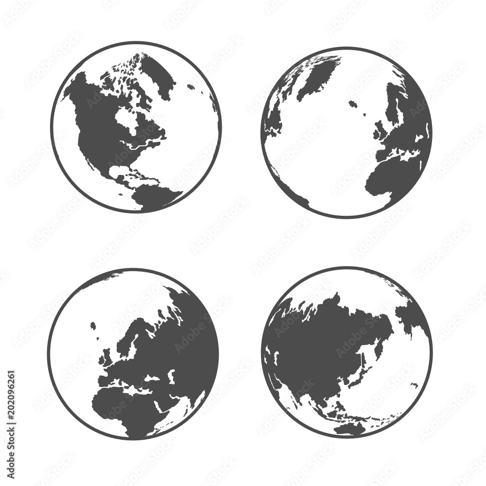 Obraz premium Globe earth icons set on white background