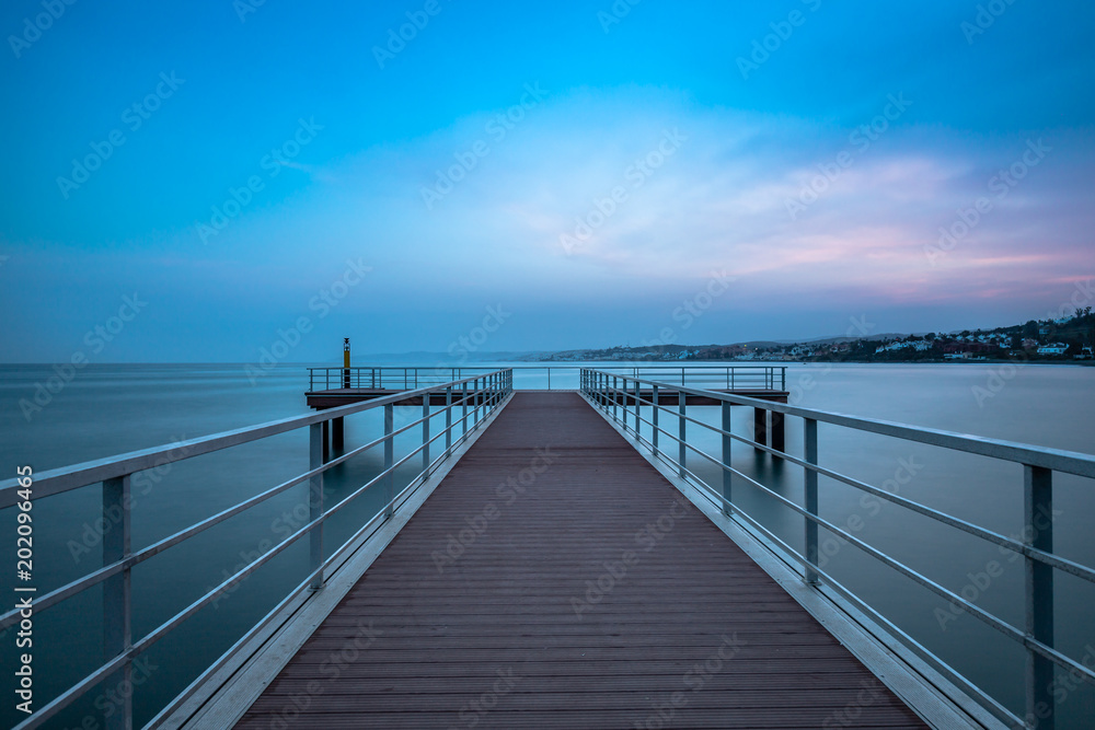Long Exposure of a Pier at Sunset.