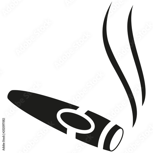 Black and white lighted cigar silhouette