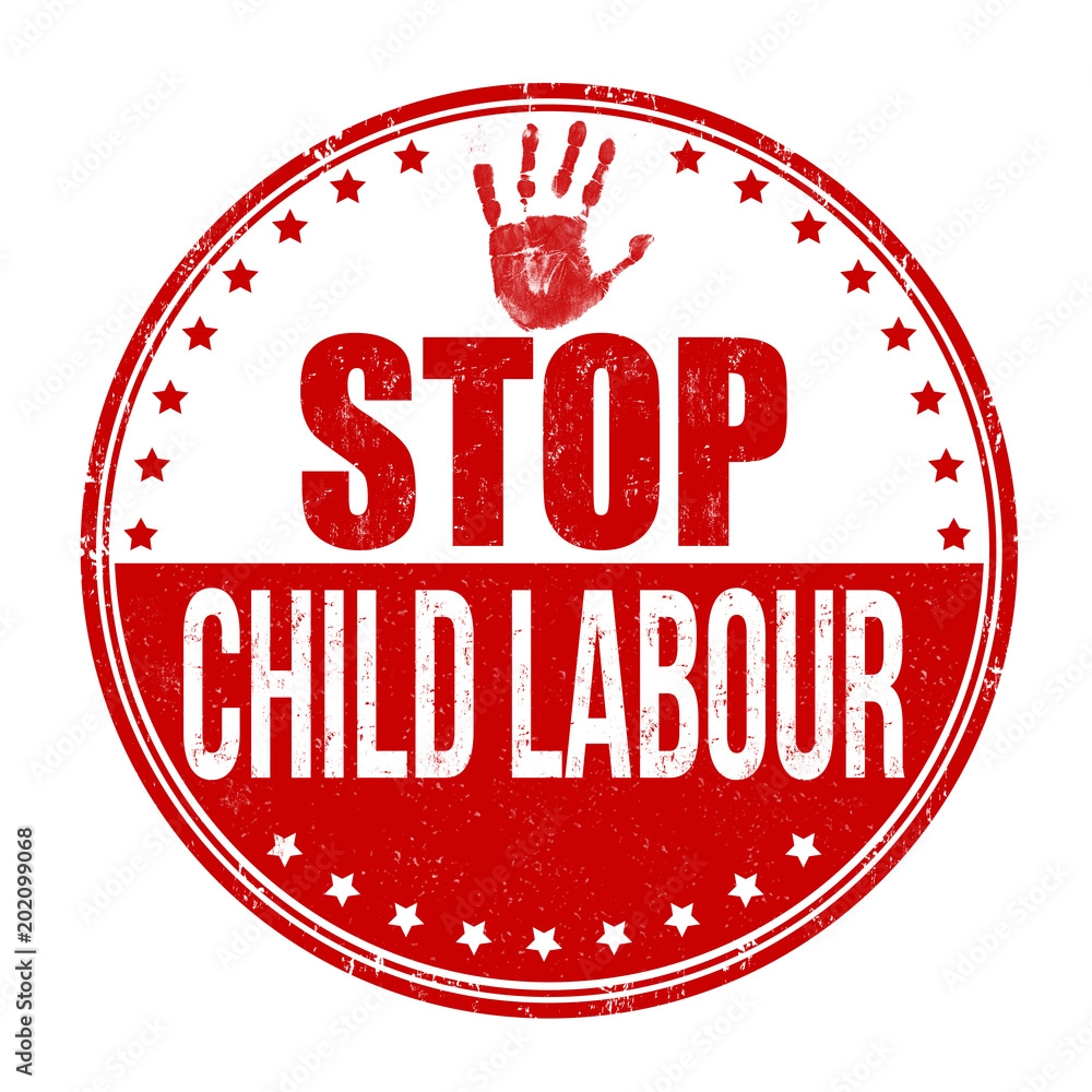 Stop child labour grunge rubber stamp Stop child labour grunge rubber stamp