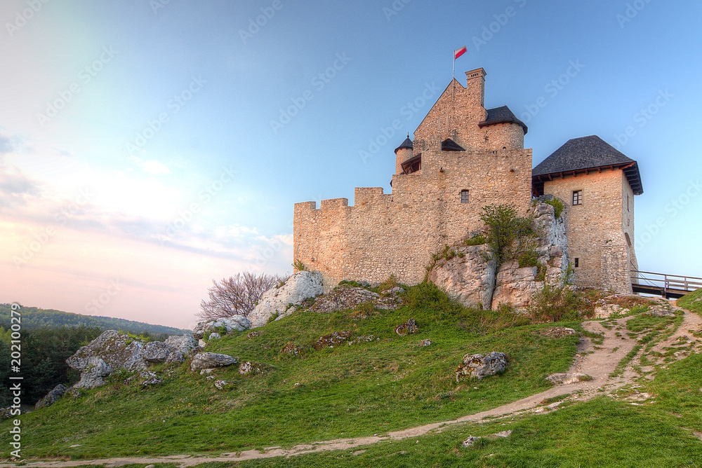 View of the beautiful castle in Bobolice. Czestochowa region, Poland. View of the beautiful castle in Bobolice. Czestochowa region, Poland.